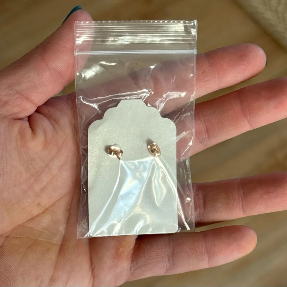 7 Pair of Tropical Leaf Monstera Earrings Bridesmaid Gift Rose Gold Studs